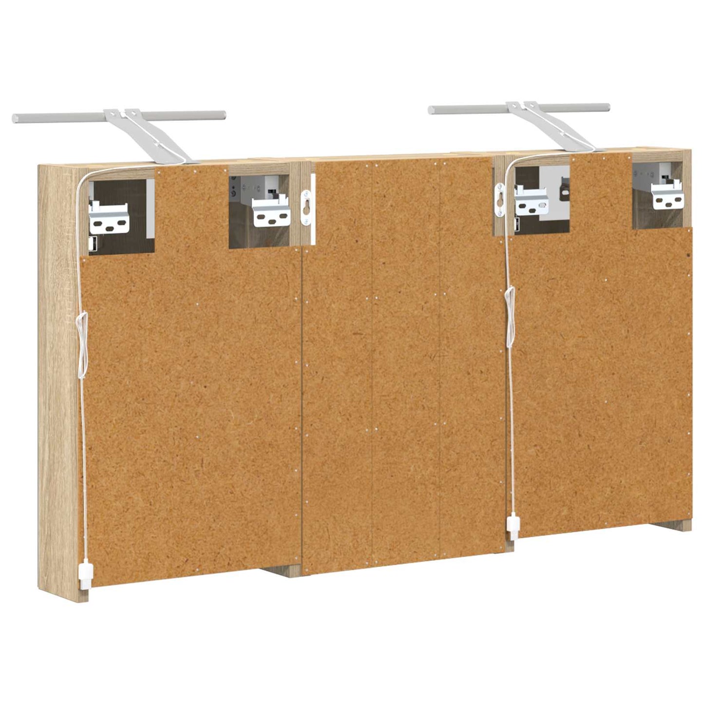 Badeværelsesskabsæt 3 stk. 90 x 10,5 x 50 cm Konstrueret træ