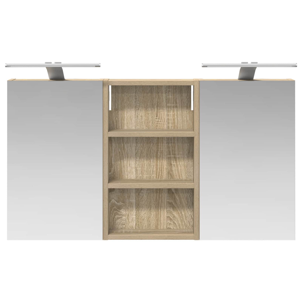 Badeværelsesskabsæt 3 stk. 90 x 10,5 x 50 cm Konstrueret træ
