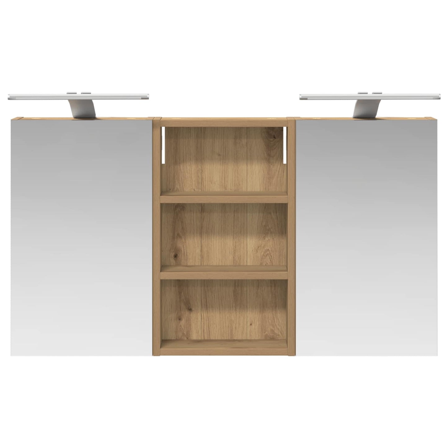 Badeværelsesskabsæt 3 stk. 90 x 10,5 x 50 cm Konstrueret træ