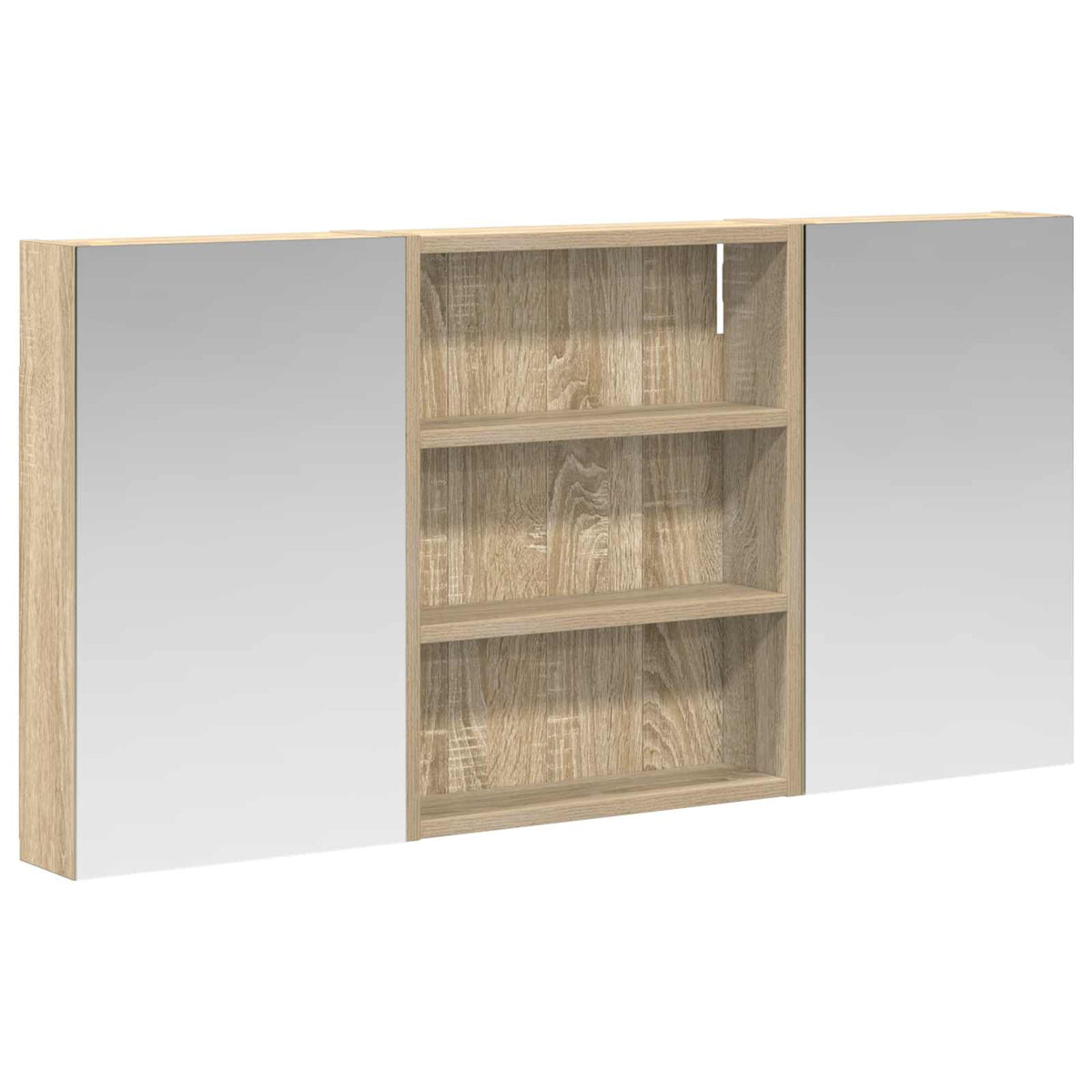 Badeværelsesskabsæt 3 stk. 100 x 10,5 x 50 cm Konstrueret træ