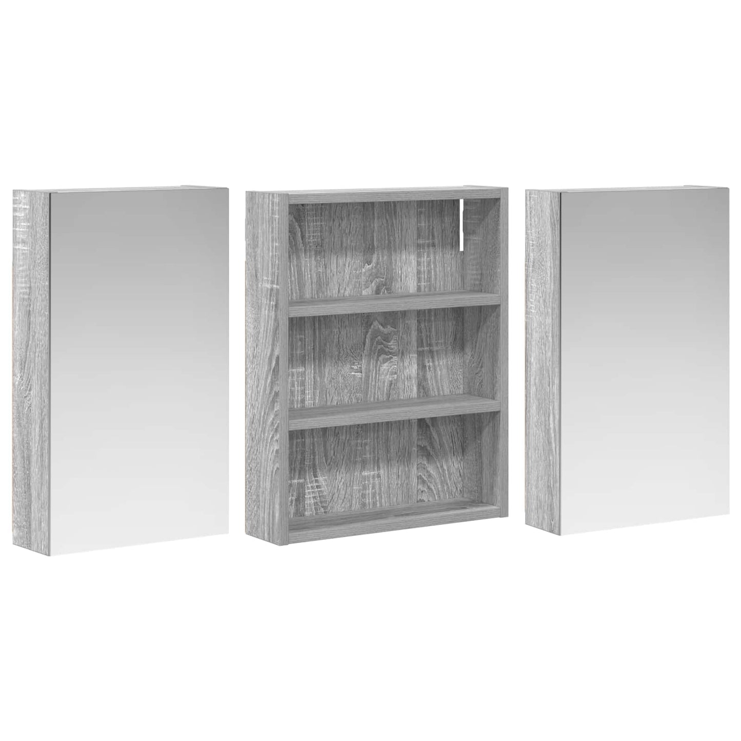 Badeværelsesskabsæt 3 stk. 100 x 10,5 x 50 cm Konstrueret træ