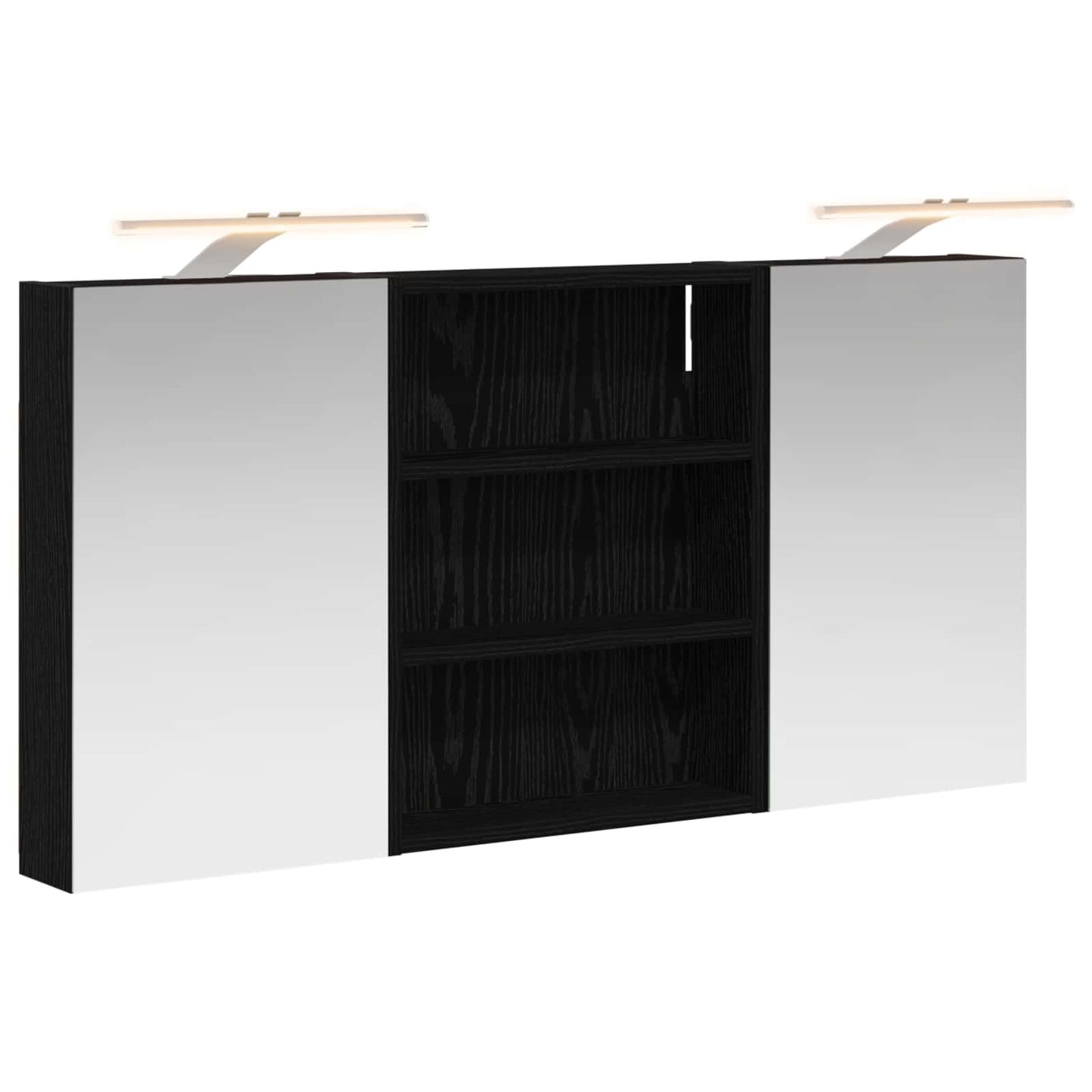 Badeværelsesskabsæt 3 stk. 100 x 10,5 x 50 cm Konstrueret træ