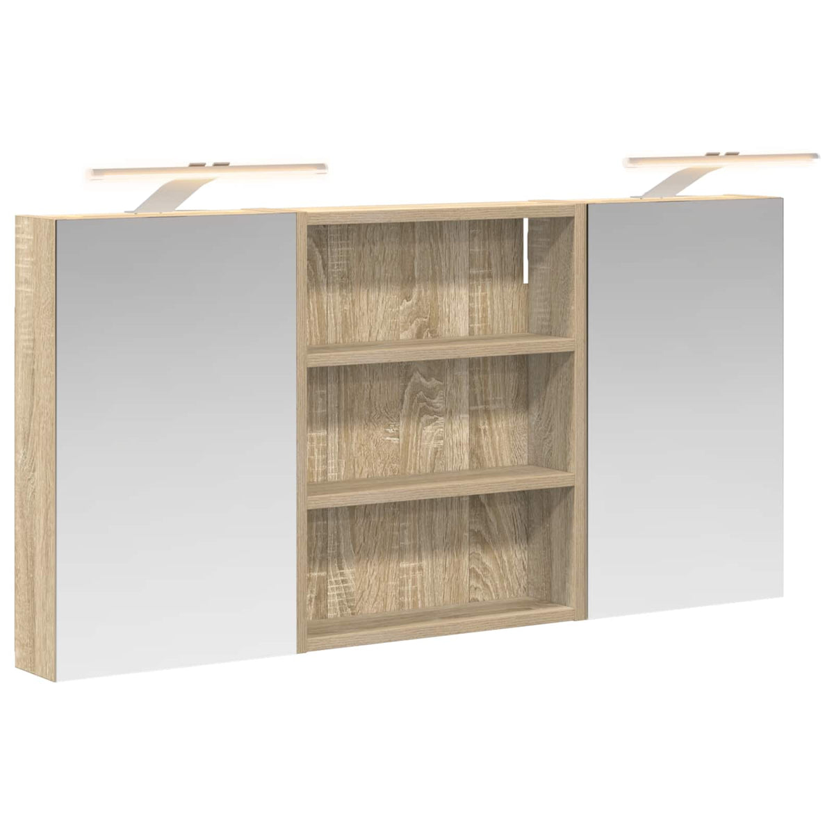Badeværelsesskabsæt 3 stk. 100 x 10,5 x 50 cm Konstrueret træ
