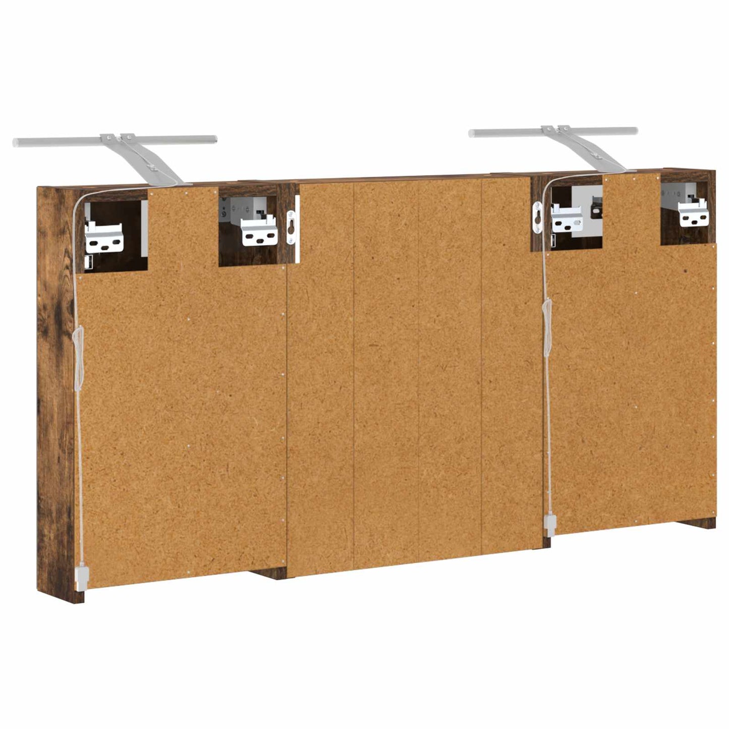 Badeværelsesskabsæt 3 stk. 100 x 10,5 x 50 cm Konstrueret træ