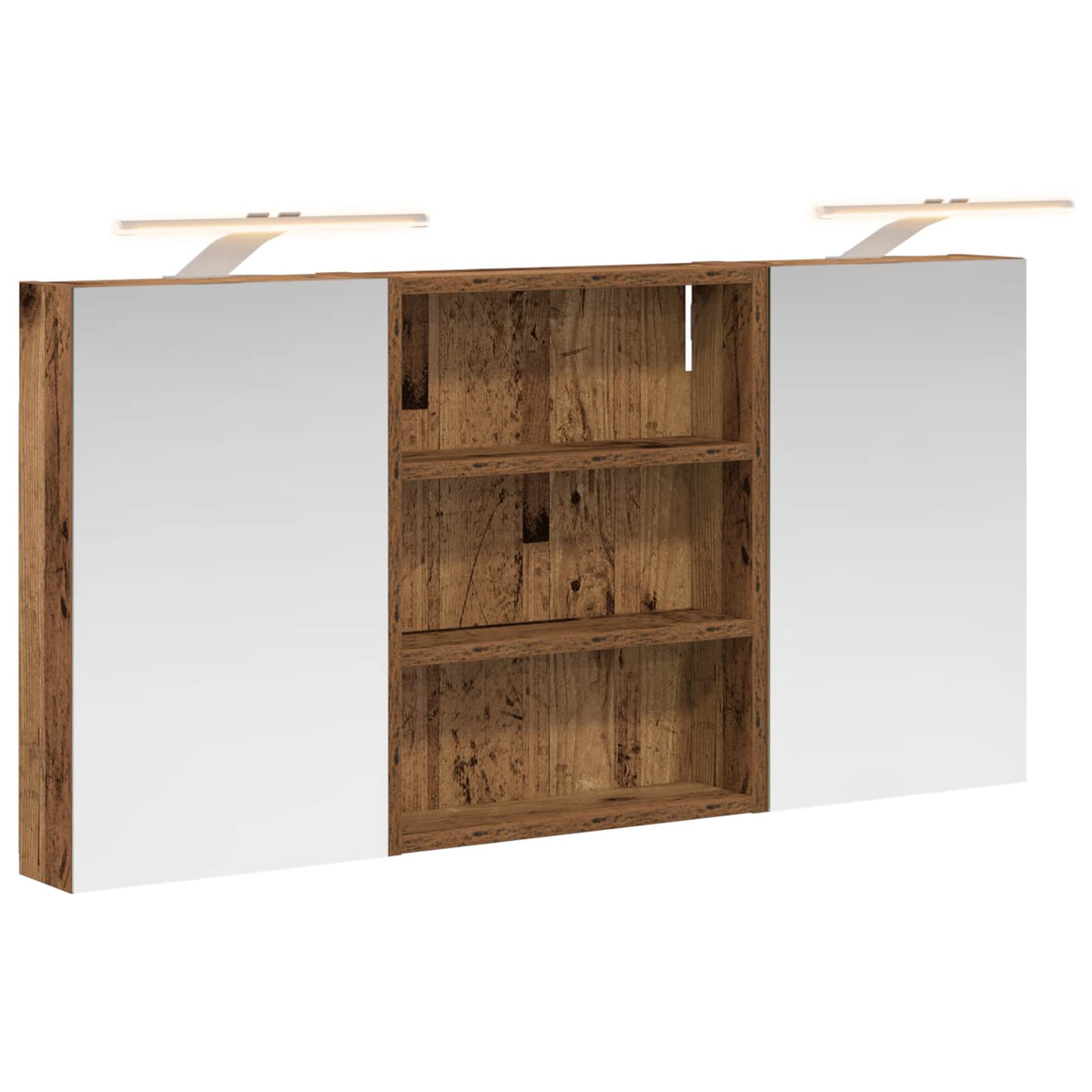 Badeværelsesskabsæt 3 stk. 100 x 10,5 x 50 cm Konstrueret træ