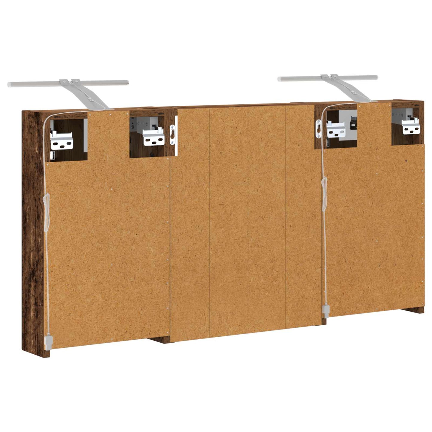 Badeværelsesskabsæt 3 stk. 100 x 10,5 x 50 cm Konstrueret træ