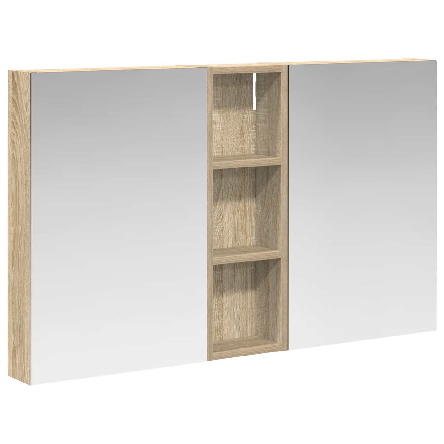 Badeværelsesskabsæt 3 stk. 100 x 10,5 x 60,5 cm Konstrueret træ