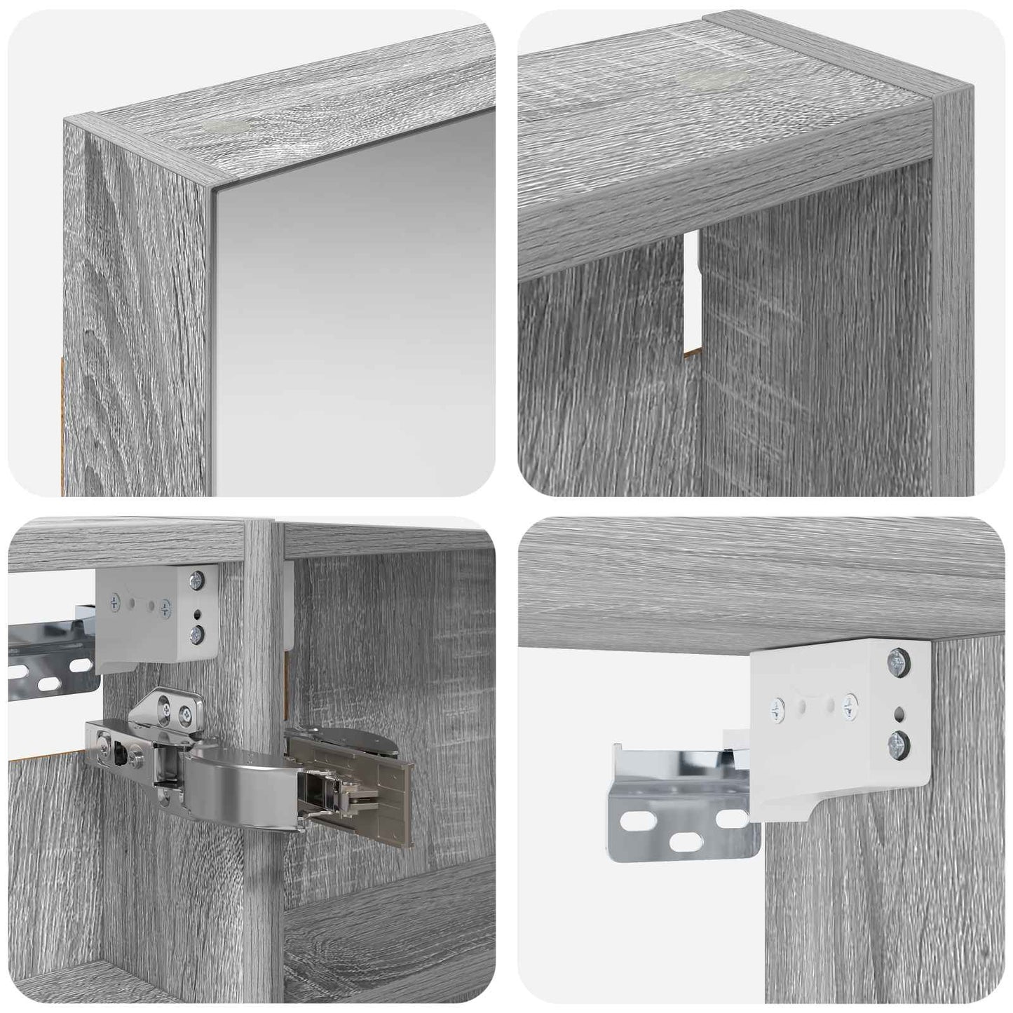 Badeværelsesskabsæt 3 stk. 100 x 10,5 x 60,5 cm Konstrueret træ