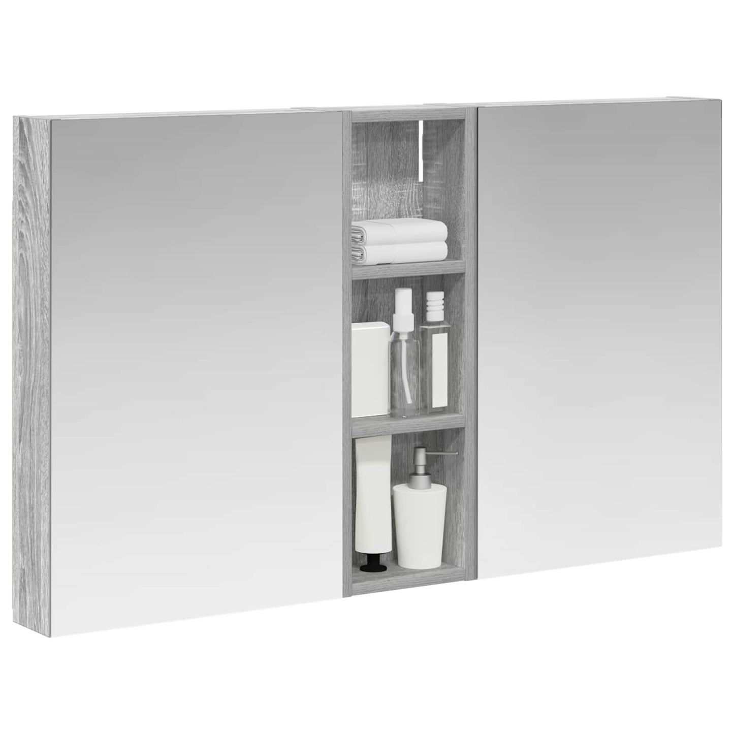 Badeværelsesskabsæt 3 stk. 100 x 10,5 x 60,5 cm Konstrueret træ