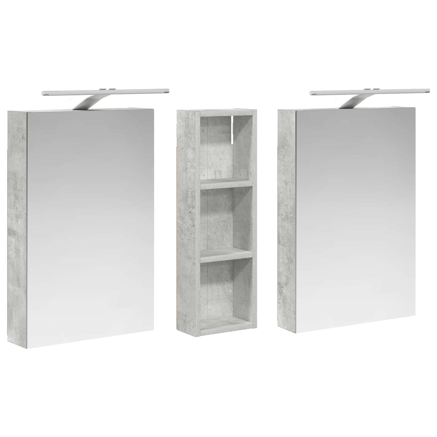 Badeværelsesskabsæt 3 stk. 100 x 10,5 x 60,5 cm Konstrueret træ