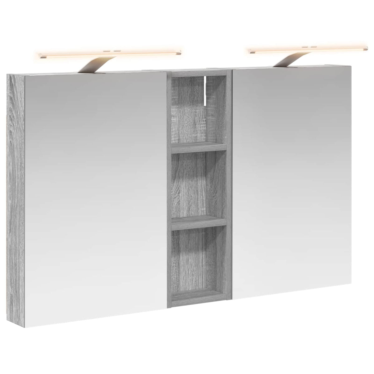 Badeværelsesskabsæt 3 stk. 100 x 10,5 x 60,5 cm Konstrueret træ
