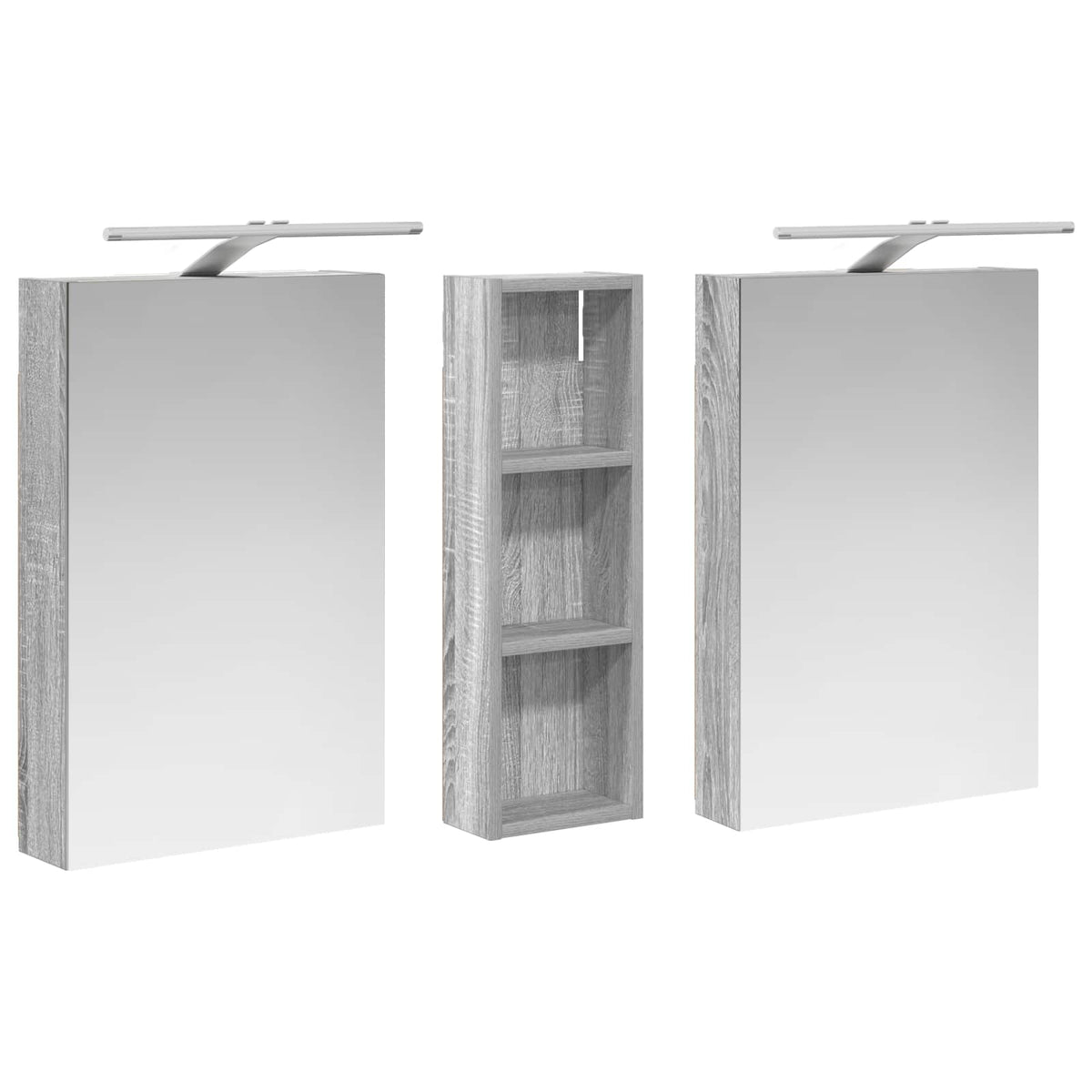 Badeværelsesskabsæt 3 stk. 100 x 10,5 x 60,5 cm Konstrueret træ