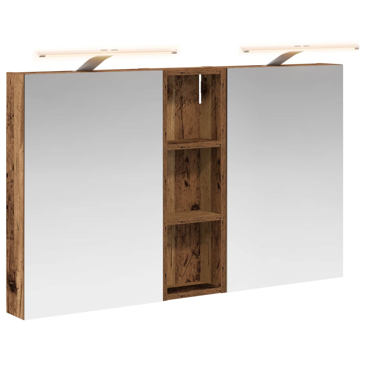 Badeværelsesskabsæt 3 stk. 100 x 10,5 x 60,5 cm Konstrueret træ