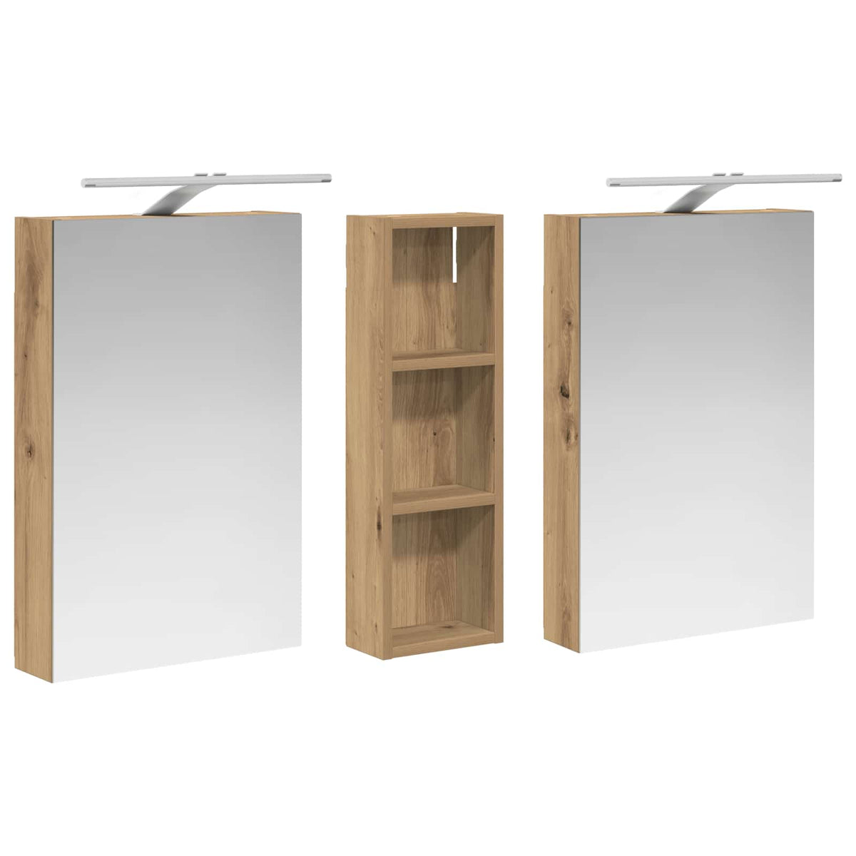 Badeværelsesskabsæt 3 stk. 100 x 10,5 x 60,5 cm Konstrueret træ