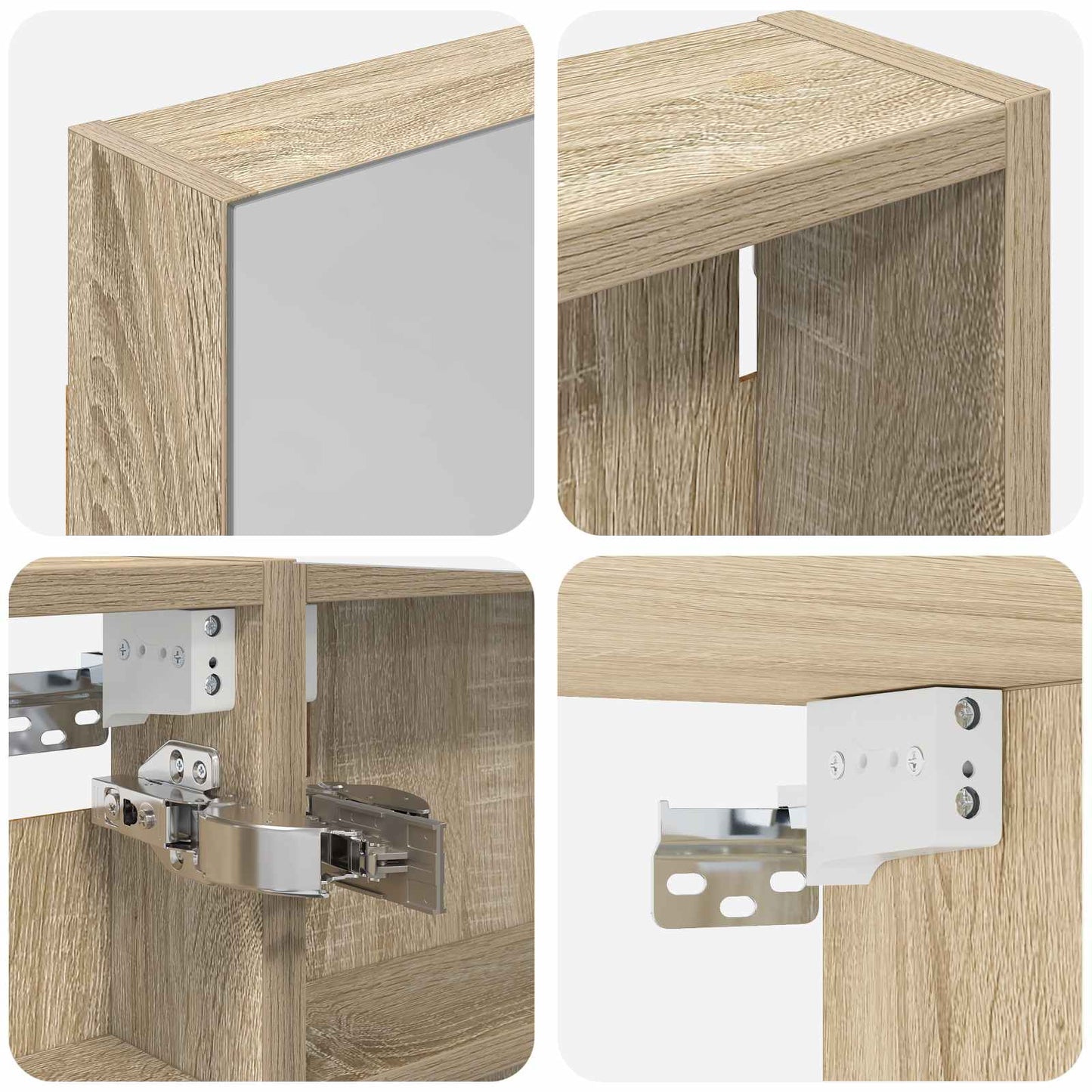 Badeværelsesskabsæt 3 stk. 110 x 10,5 x 60,5 cm Konstrueret træ