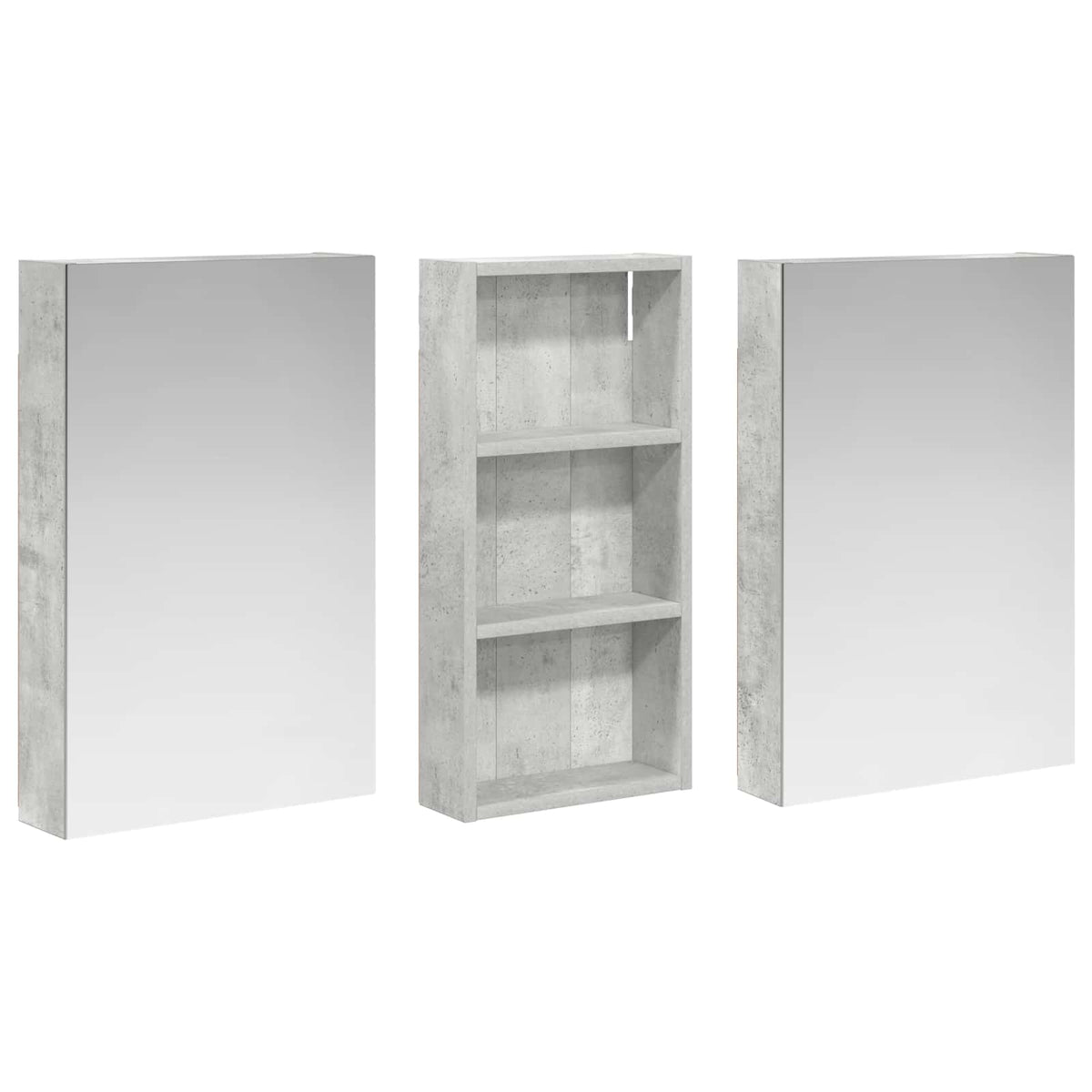 Badeværelsesskabsæt 3 stk. 110 x 10,5 x 60,5 cm Konstrueret træ