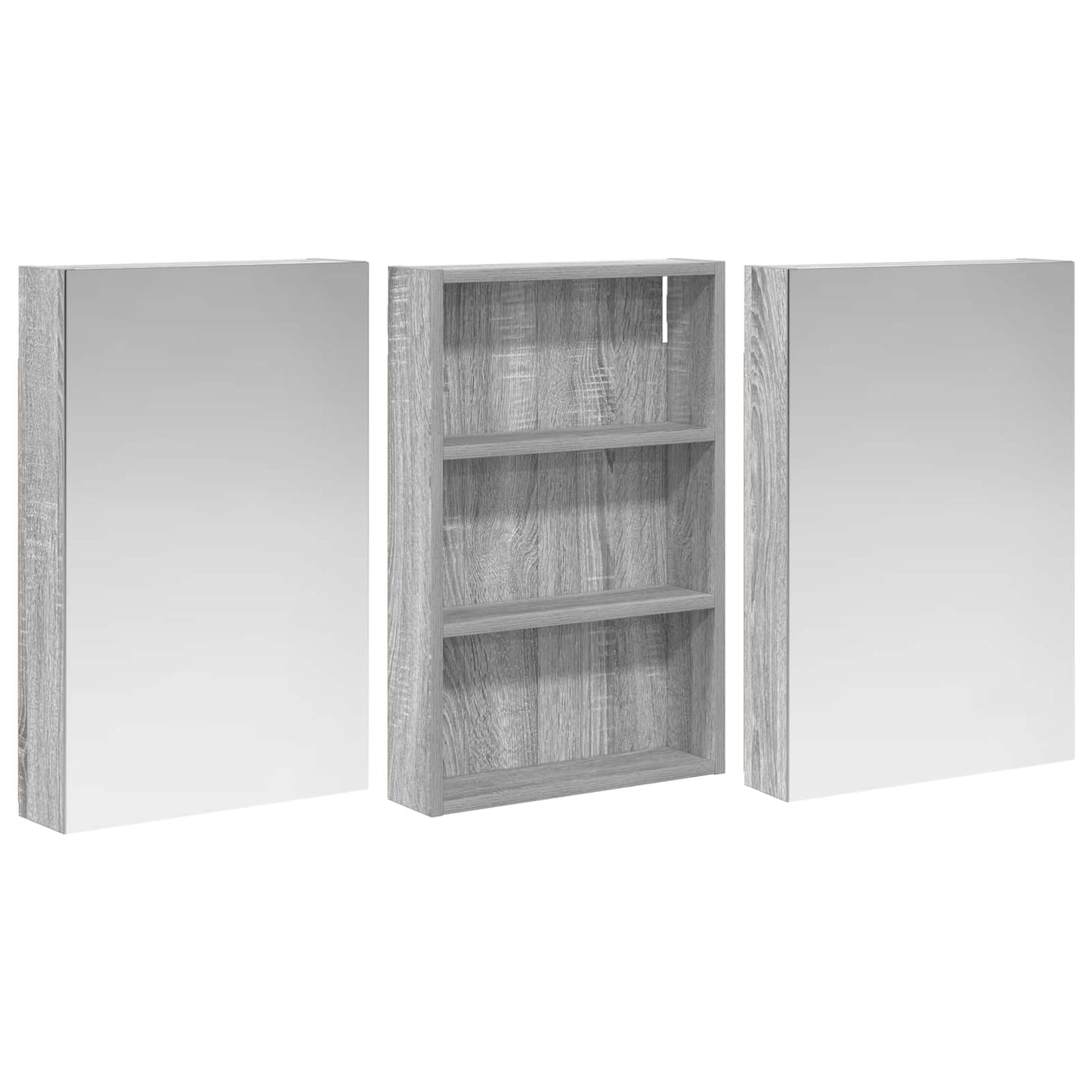 Badeværelsesskabsæt 3 stk. 120 x 10,5 x 60,5 cm Konstrueret træ