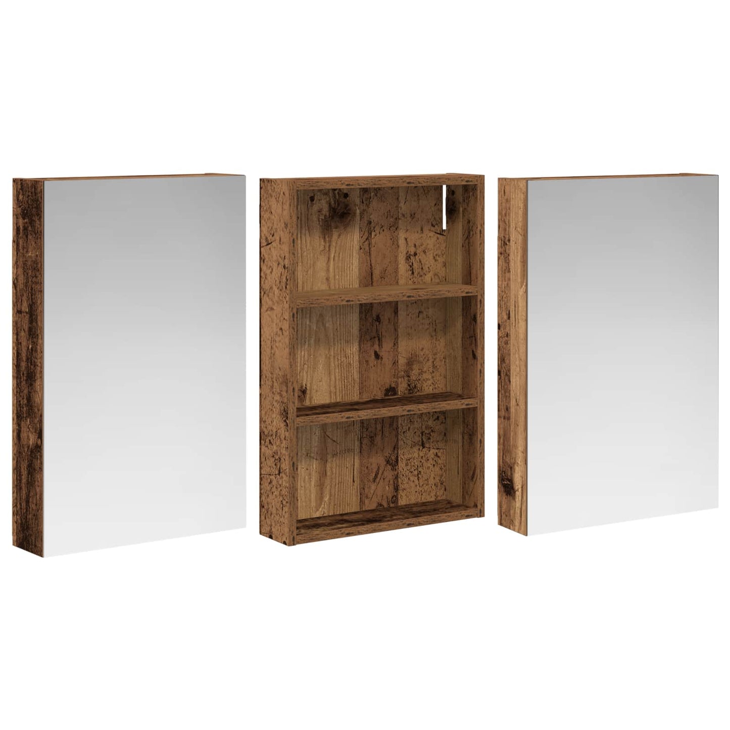Badeværelsesskabsæt 3 stk. 120 x 10,5 x 60,5 cm Konstrueret træ