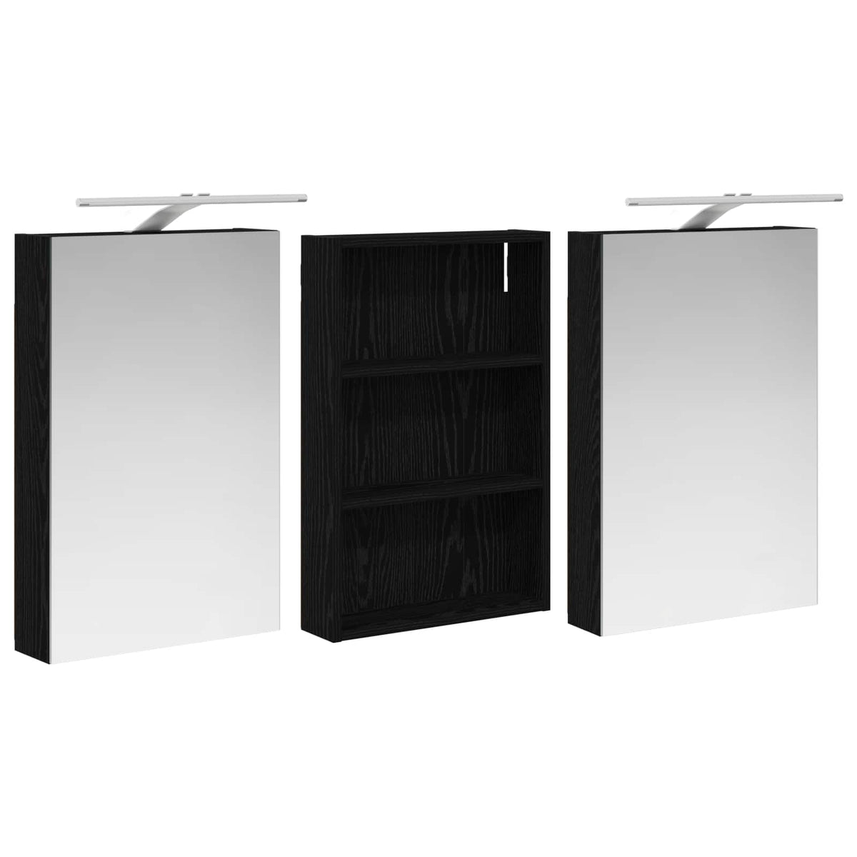 Badeværelsesskabsæt 3 stk. 120 x 10,5 x 60,5 cm Konstrueret træ