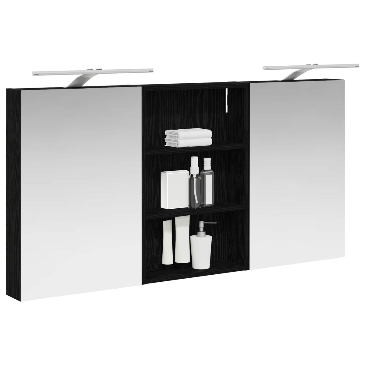 Badeværelsesskabsæt 3 stk. 120 x 10,5 x 60,5 cm Konstrueret træ