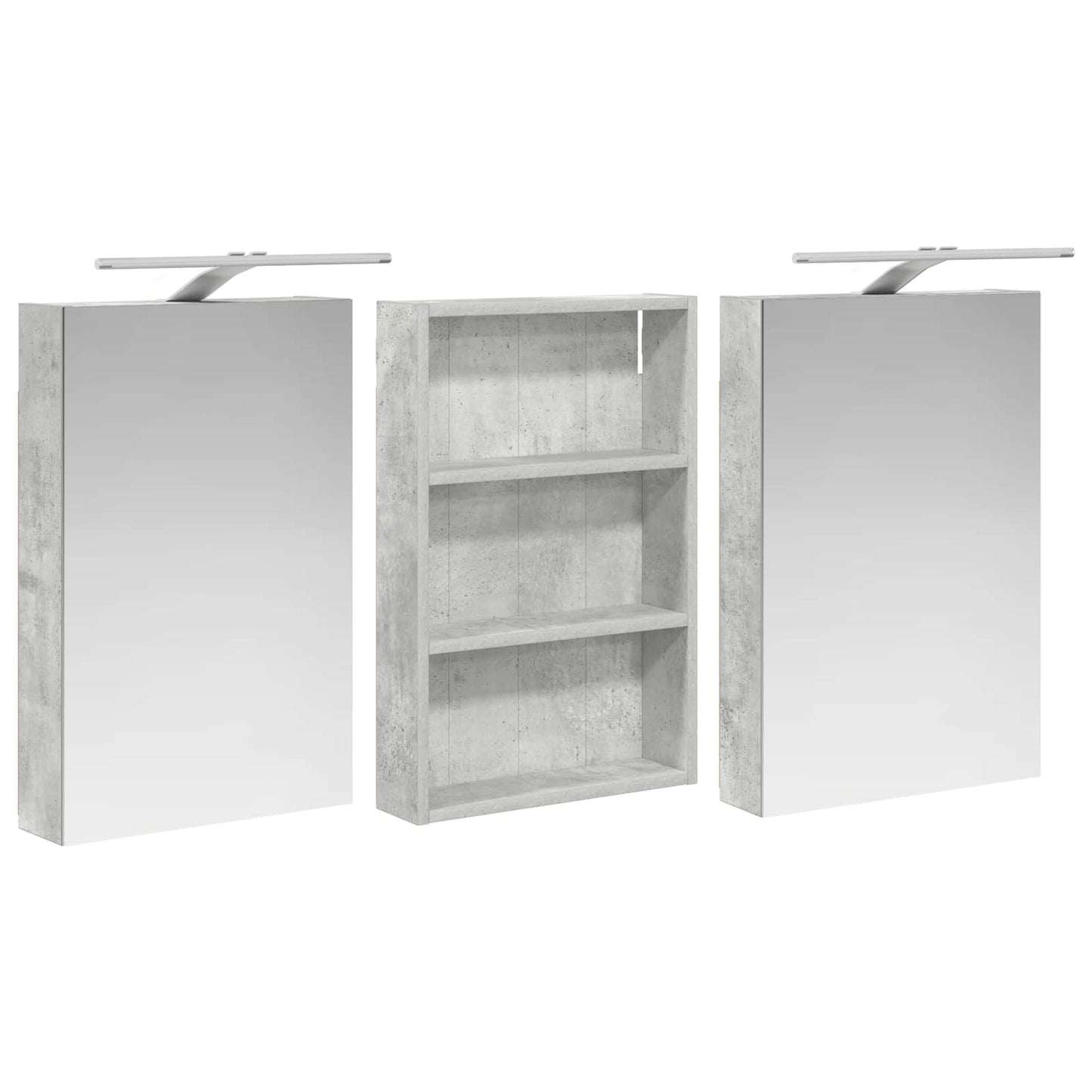 Badeværelsesskabsæt 3 stk. 120 x 10,5 x 60,5 cm Konstrueret træ