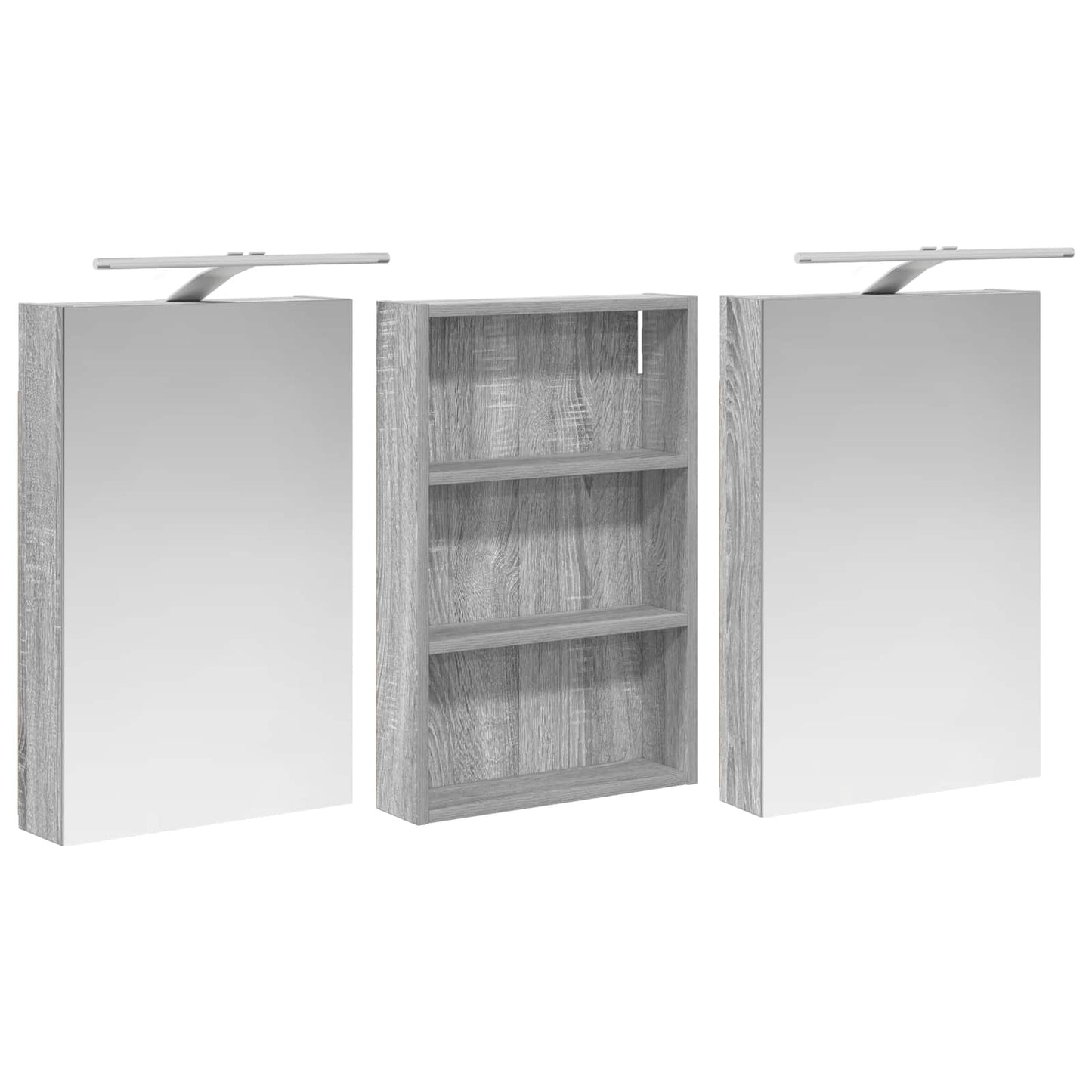Badeværelsesskabsæt 3 stk. 120 x 10,5 x 60,5 cm Konstrueret træ
