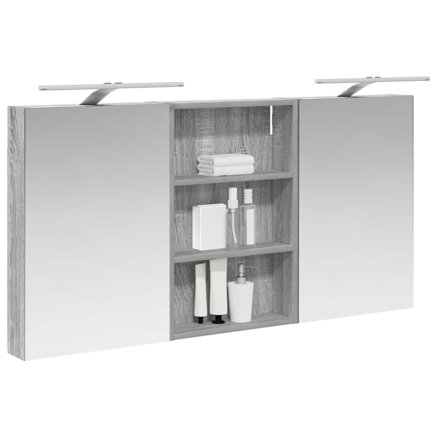 Badeværelsesskabsæt 3 stk. 120 x 10,5 x 60,5 cm Konstrueret træ