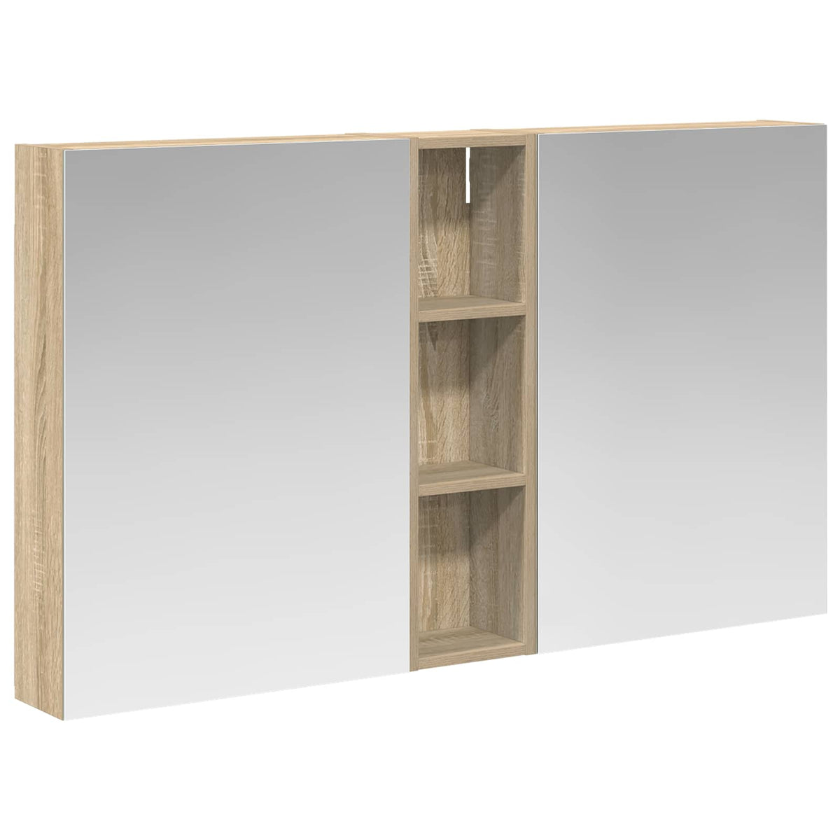Badeværelsesskabsæt 3 stk. 120 x 14,5 x 70 cm Konstrueret træ