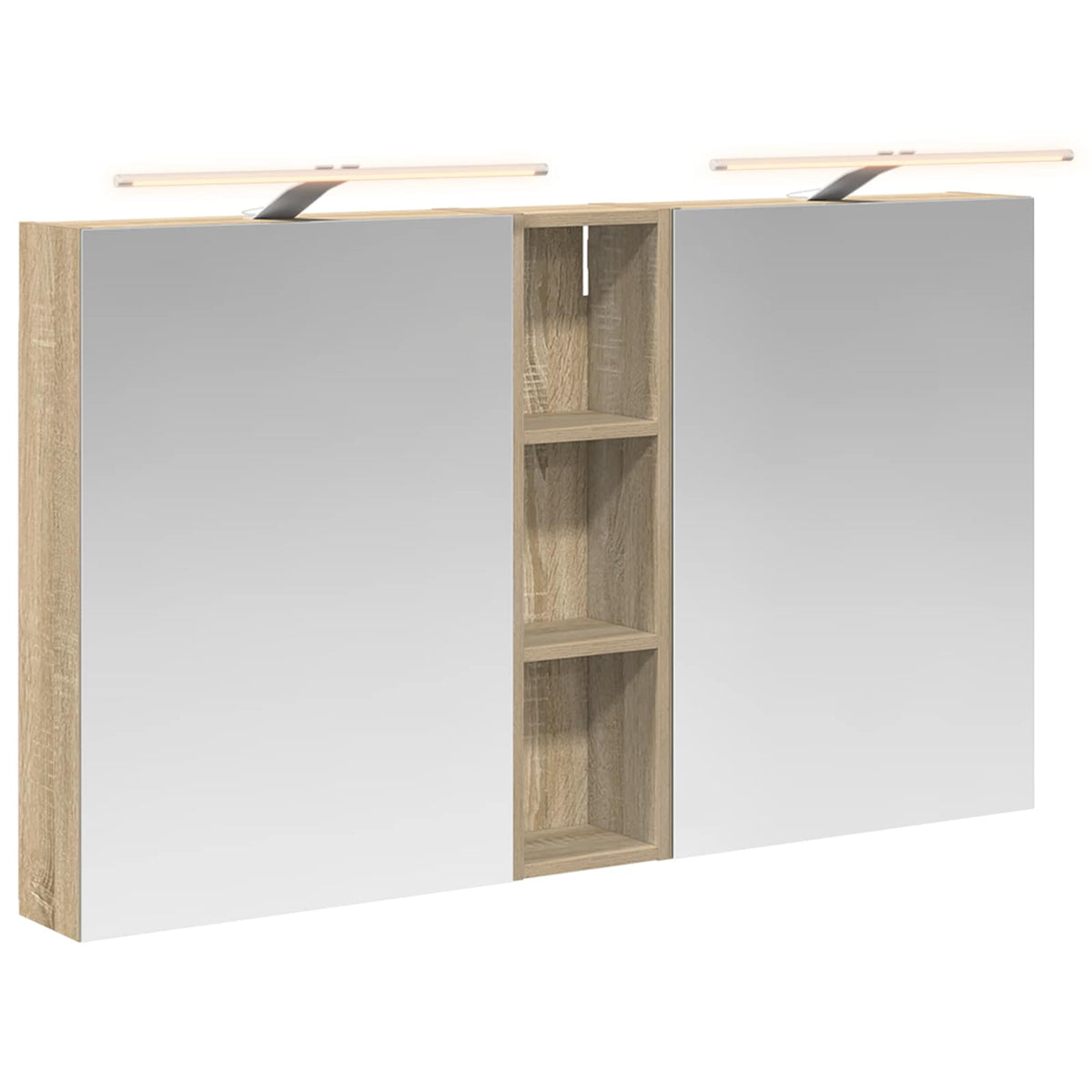 Badeværelsesskabsæt 3 stk. 120 x 14,5 x 70 cm Konstrueret træ