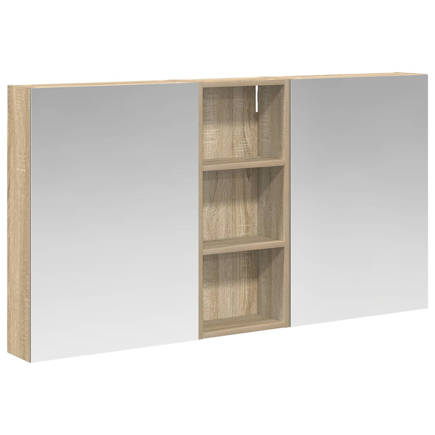 Badeværelsesskabsæt 3 stk. 130 x 14,5 x 70 cm Konstrueret træ