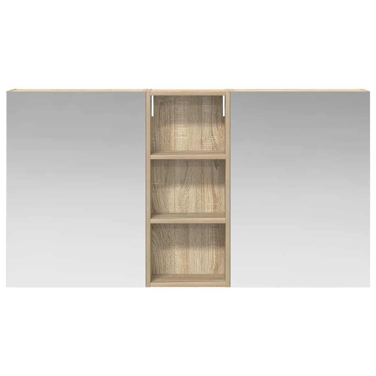 Badeværelsesskabsæt 3 stk. 130 x 14,5 x 70 cm Konstrueret træ