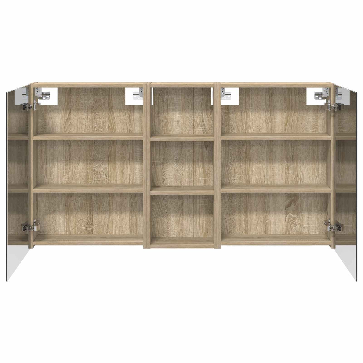 Badeværelsesskabsæt 3 stk. 130 x 14,5 x 70 cm Konstrueret træ