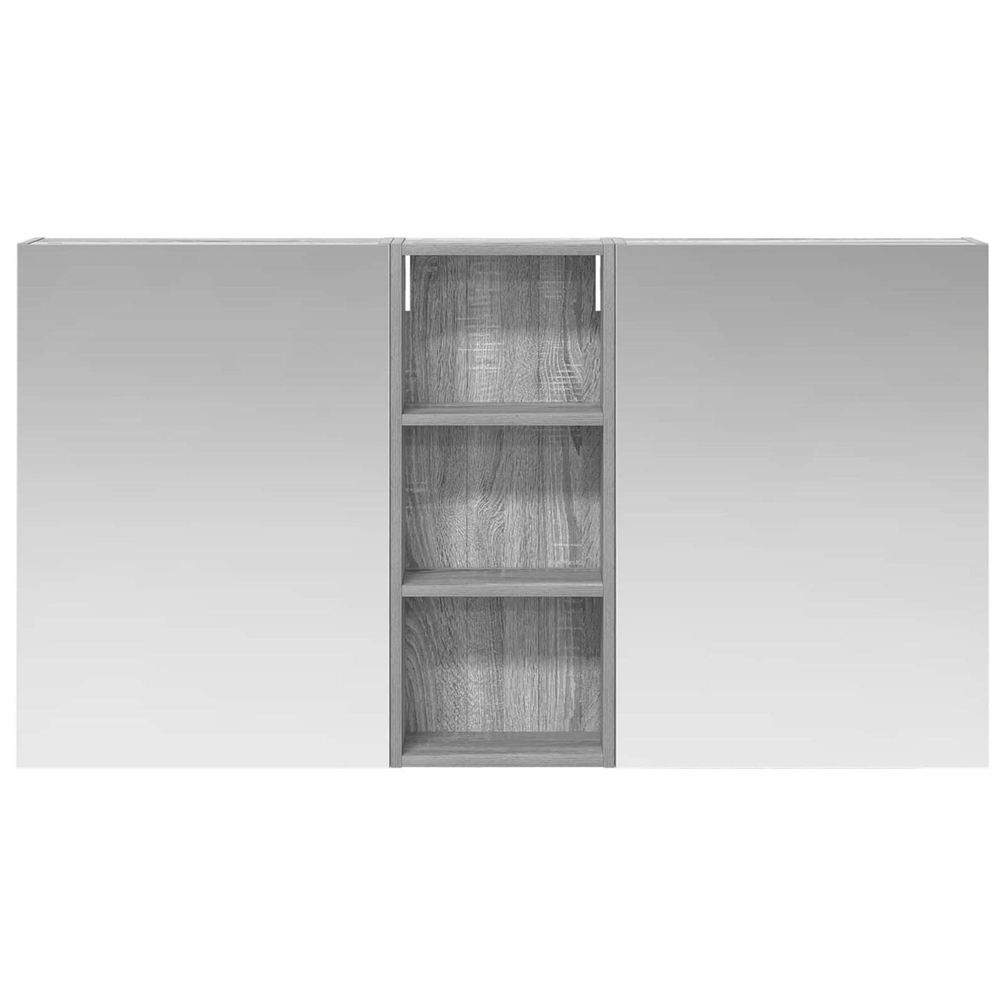 Badeværelsesskabsæt 3 stk. 130 x 14,5 x 70 cm Konstrueret træ