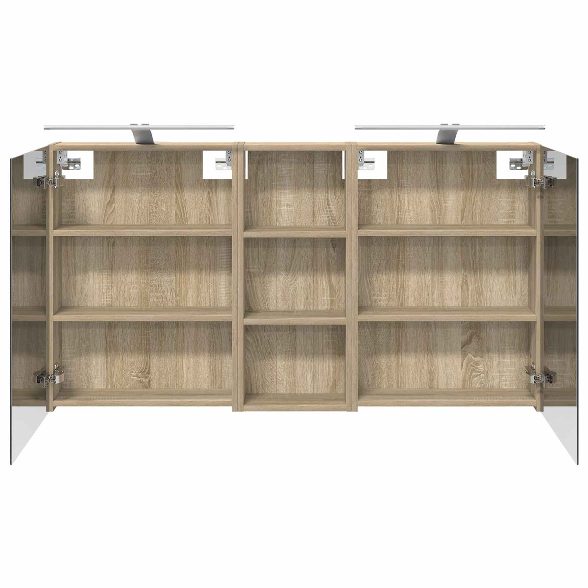 Badeværelsesskabsæt 3 stk. 130 x 14,5 x 70 cm Konstrueret træ