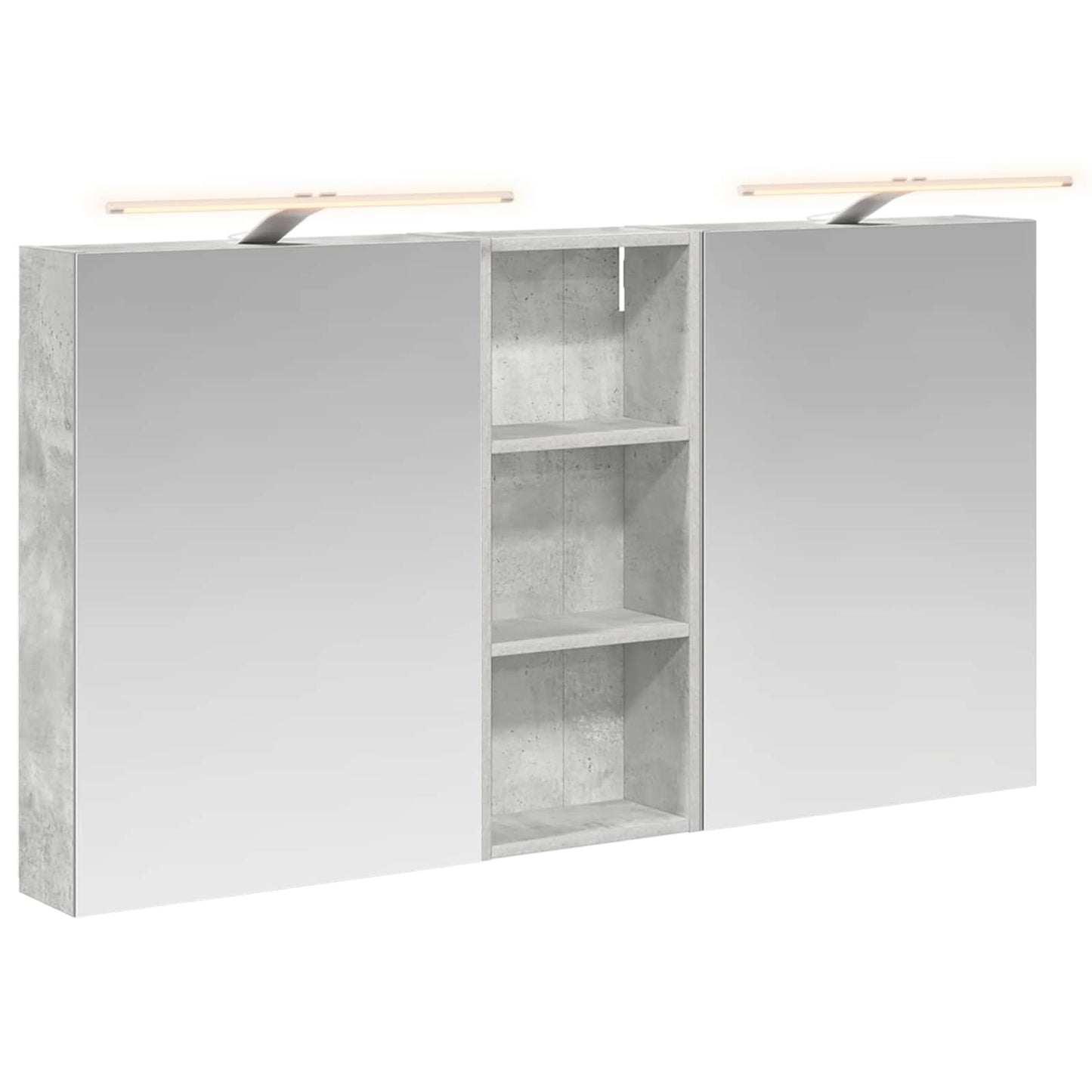 Badeværelsesskabsæt 3 stk. 130 x 14,5 x 70 cm Konstrueret træ