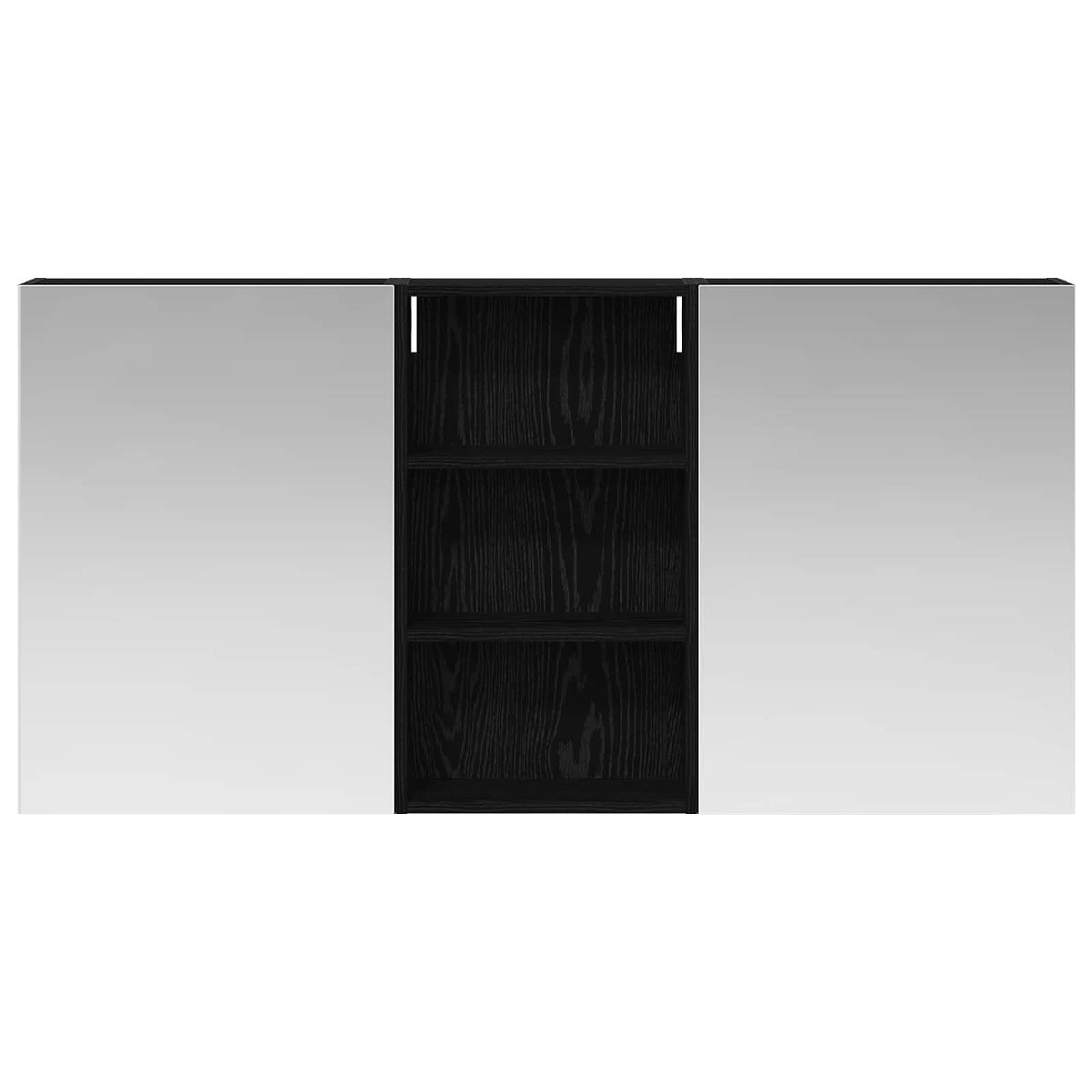 Badeværelsesskabsæt 3 stk. 140 x 14,5 x 70 cm Konstrueret træ