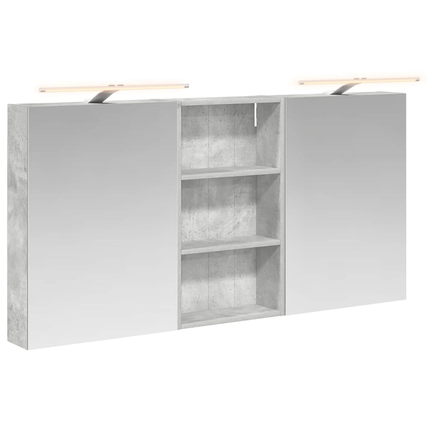 Badeværelsesskabsæt 3 stk. 140 x 14,5 x 70 cm Konstrueret træ