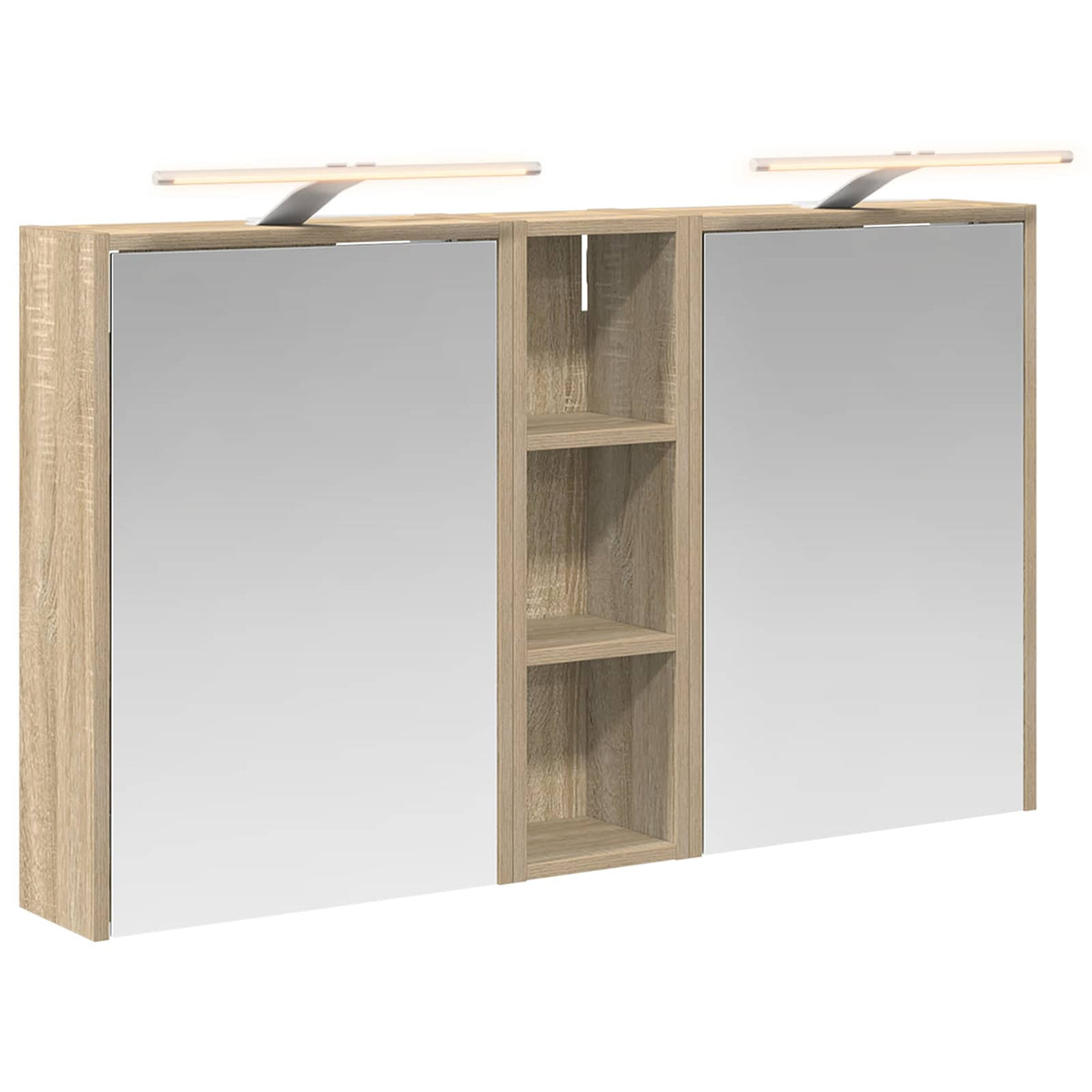 Badeværelsesskabsæt 3 stk. 106 x 16 x 62,5 cm Konstrueret træ