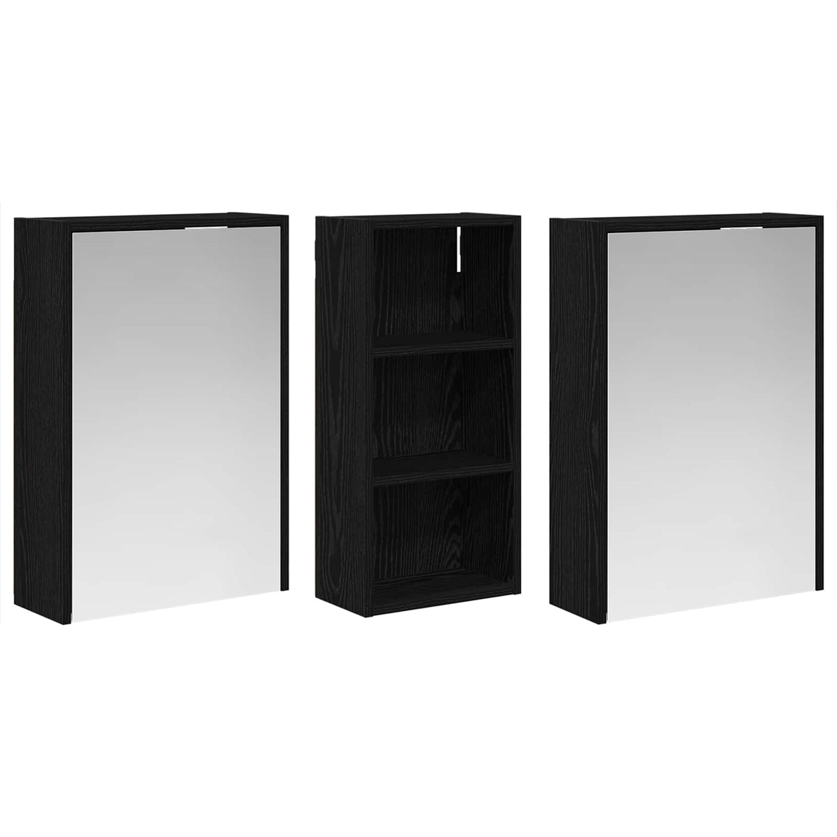 Badeværelsesskabsæt 3 stk. 116 x 16 x 62,5 cm Konstrueret træ