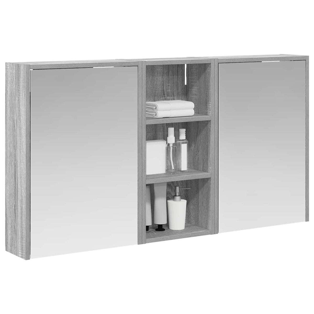 Badeværelsesskabsæt 3 stk. 116 x 16 x 62,5 cm Konstrueret træ
