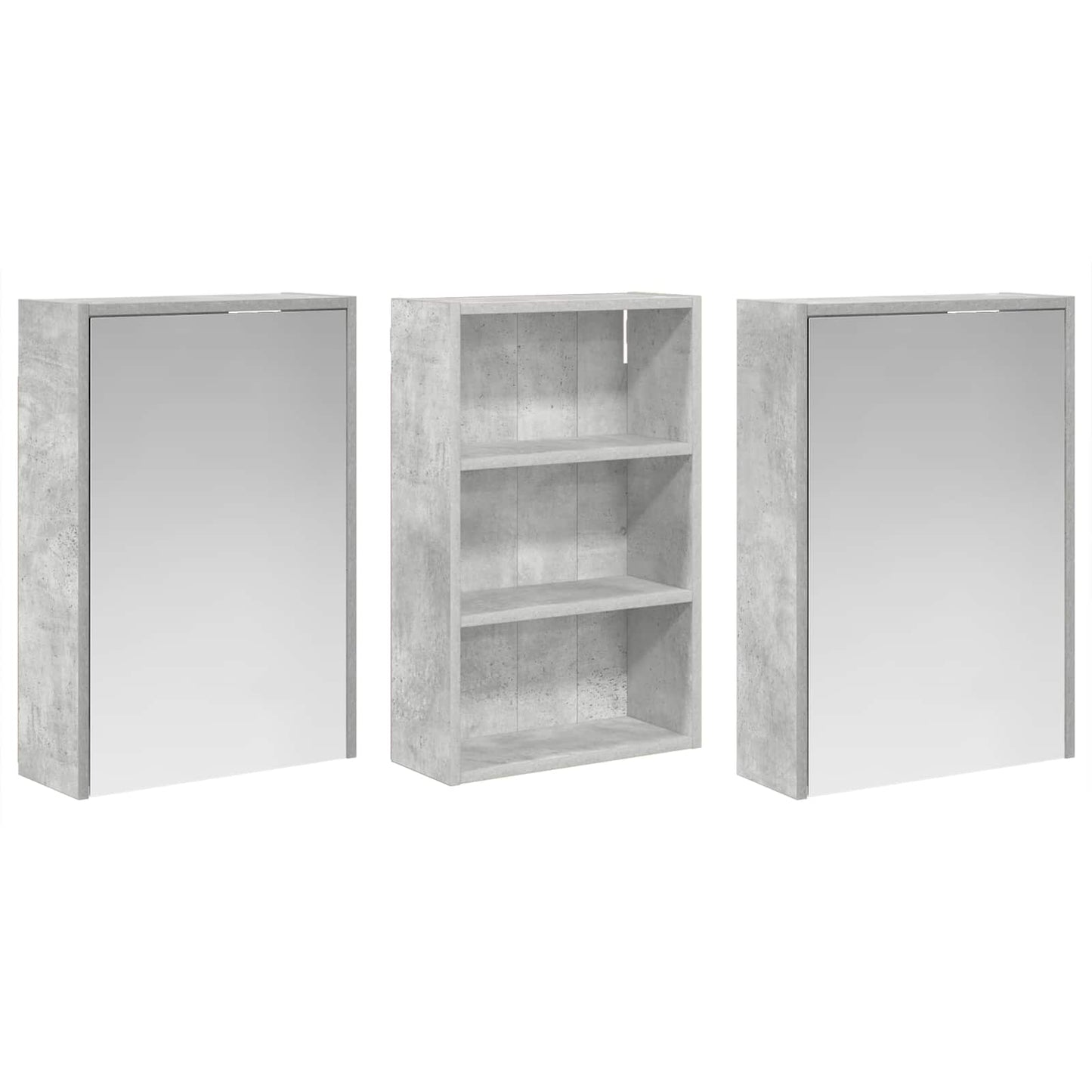 Badeværelsesskabsæt 3 stk. 126 x 16 x 62.5 cm Konstrueret træ