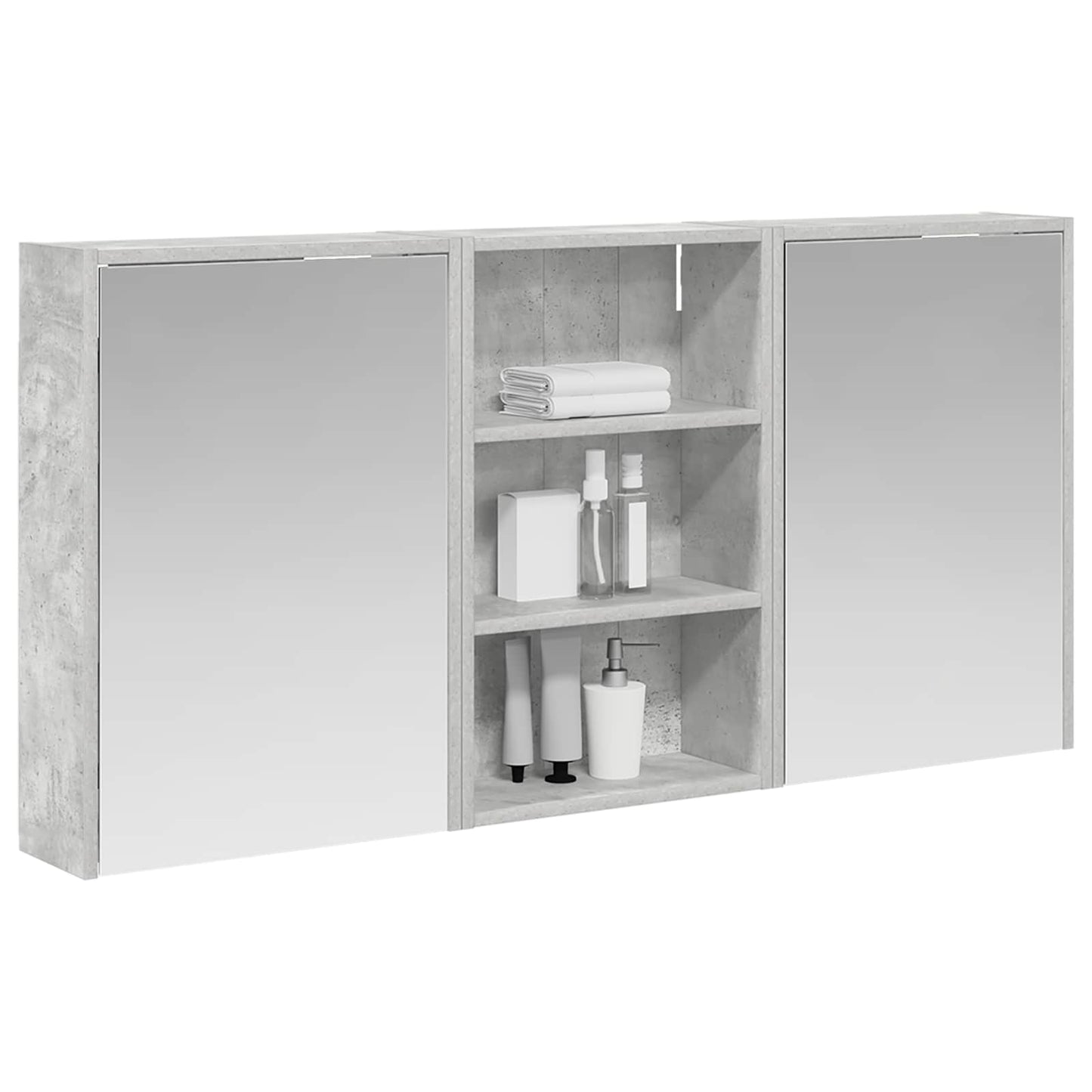 Badeværelsesskabsæt 3 stk. 126 x 16 x 62.5 cm Konstrueret træ