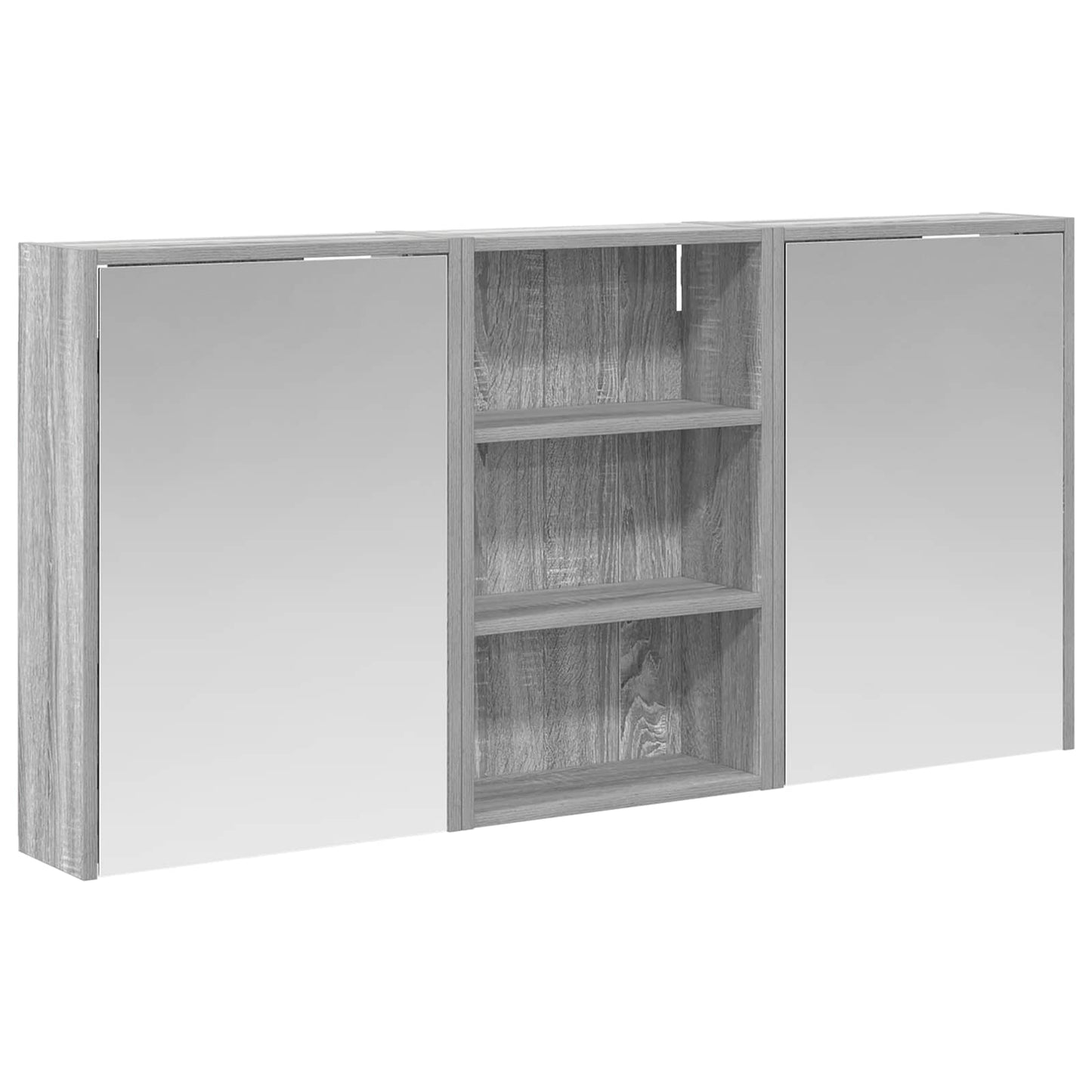 Badeværelsesskabsæt 3 stk. 126 x 16 x 62.5 cm Konstrueret træ