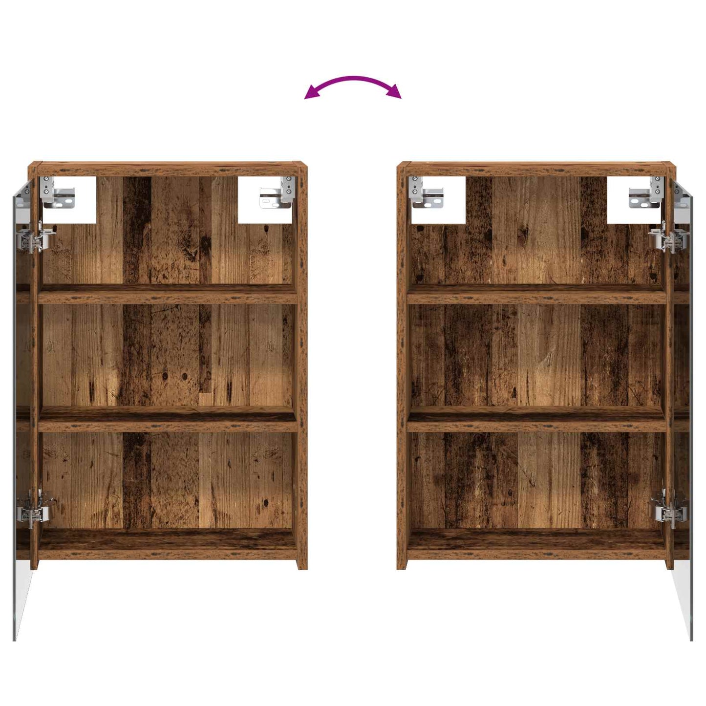 Badeværelsesskabsæt 3 stk. 126 x 16 x 62.5 cm Konstrueret træ