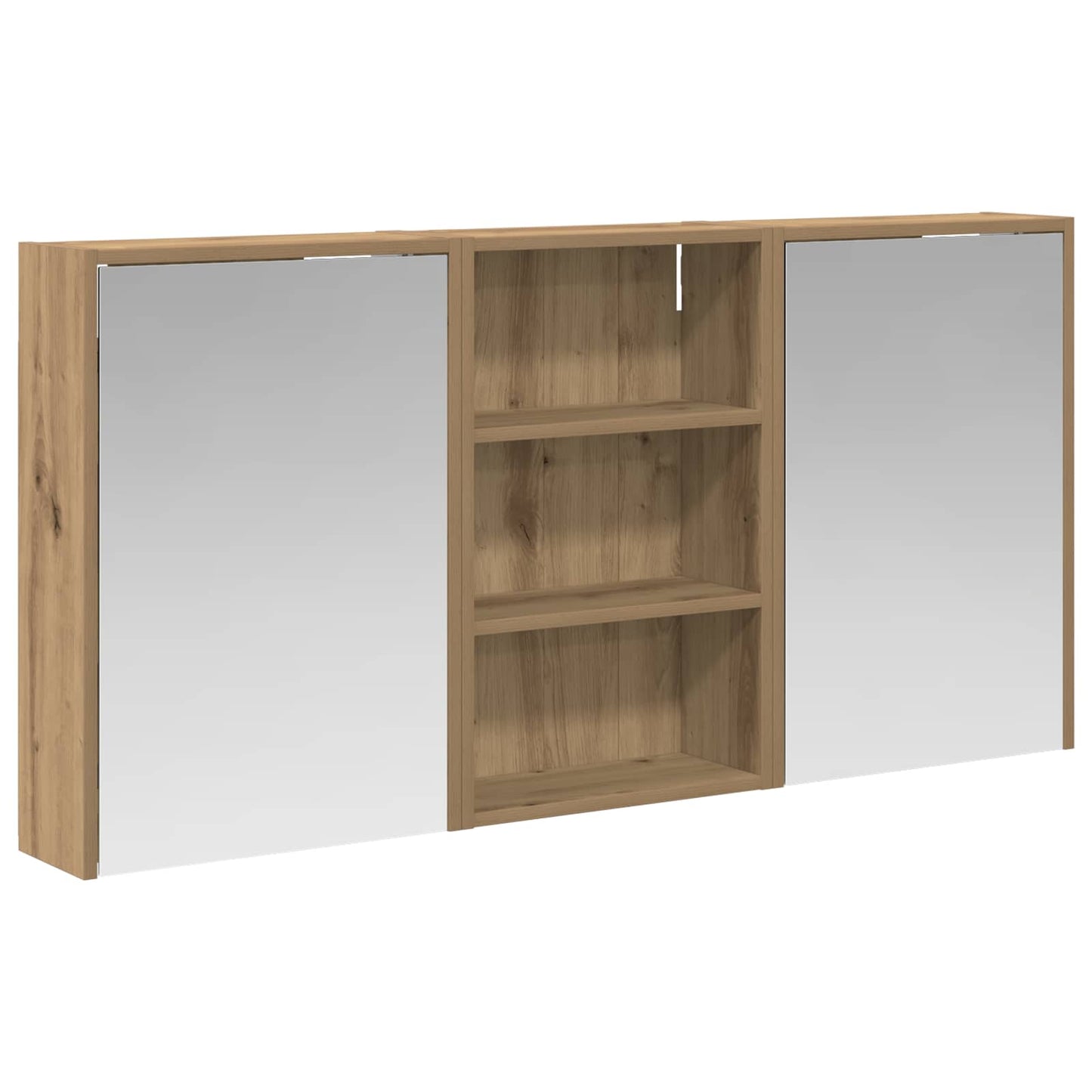 Badeværelsesskabsæt 3 stk. 126 x 16 x 62.5 cm Konstrueret træ