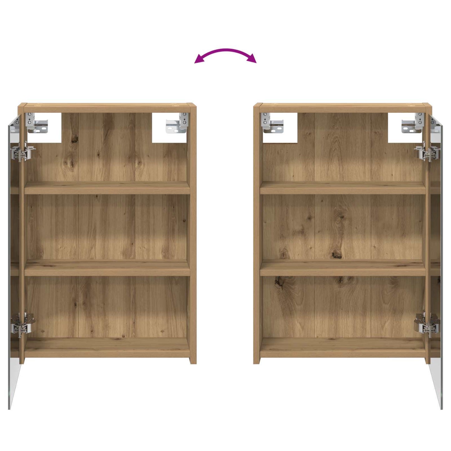 Badeværelsesskabsæt 3 stk. 126 x 16 x 62.5 cm Konstrueret træ