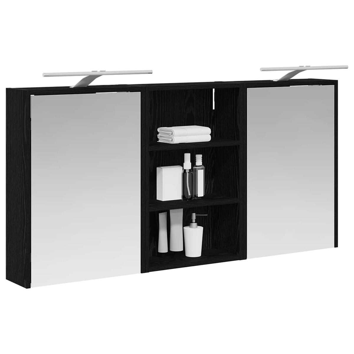 Badeværelsesskabsæt 3 stk. 126 x 16 x 62.5 cm Konstrueret træ