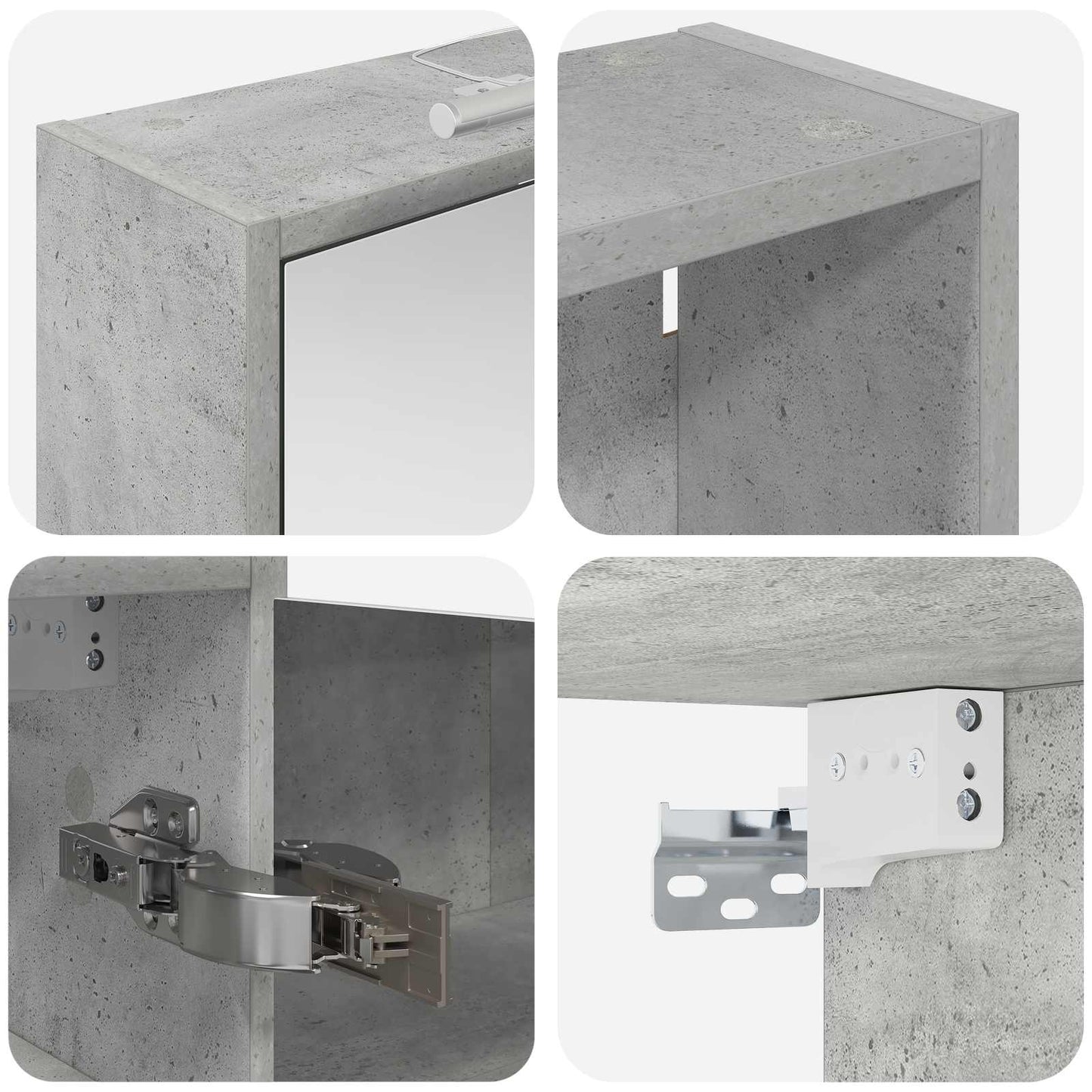 Badeværelsesskabsæt 3 stk. 126 x 16 x 62.5 cm Konstrueret træ