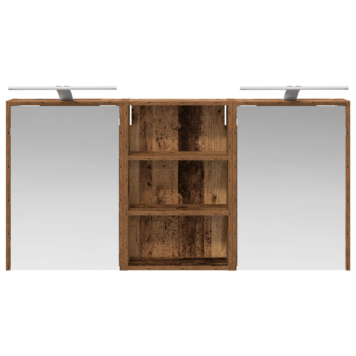 Badeværelsesskabsæt 3 stk. 126 x 16 x 62.5 cm Konstrueret træ