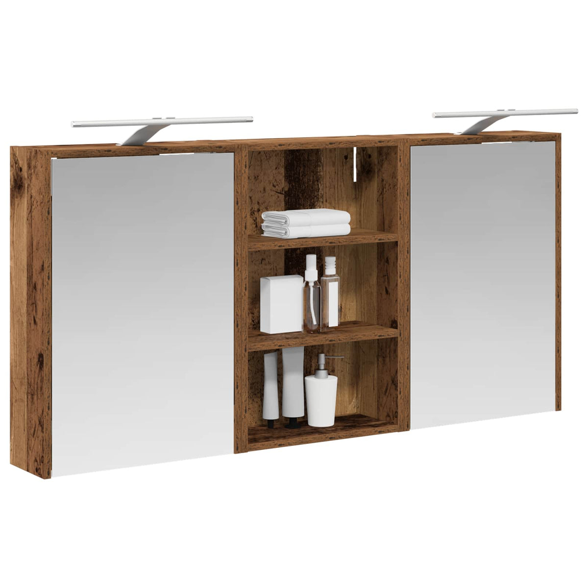 Badeværelsesskabsæt 3 stk. 126 x 16 x 62.5 cm Konstrueret træ